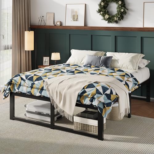 14 Inch Full Metal Bed Frame, 4000LBS Heavy Duty Support, Black, view 5