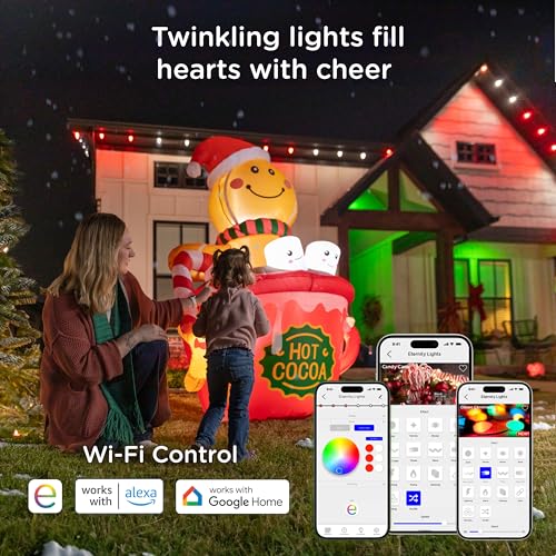 Eternity Permanent Outdoor Lights, 150ft with 108 RGBWIC LED Lights, App‑Controlled, Cuttable, Christmas, Accent & Year‑Round Eave Lighting, Works with Alexa & Google Home, 85102