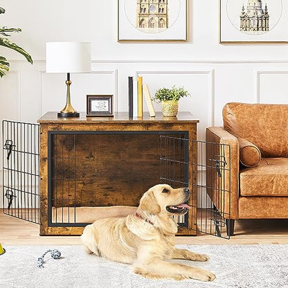 Yaheetech 40in Wooden Dog Crate Furniture w/Cushion for Medium/Large Dogs, view 3