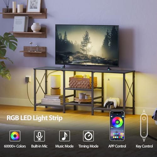 TV Stand with LED Lights for 55 Inch TV, view 5