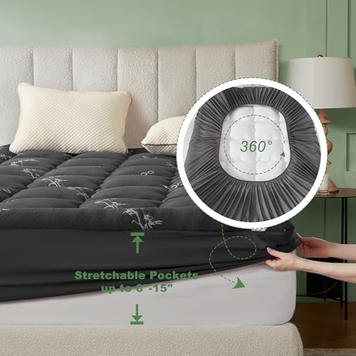 Twin Mattress Topper, Thick Pillow Top Mattress Pad, view 7