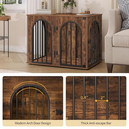 31.5 in Dog Crate Furniture,Dog Kennel Indoor for Small/Medium Dog, view 6