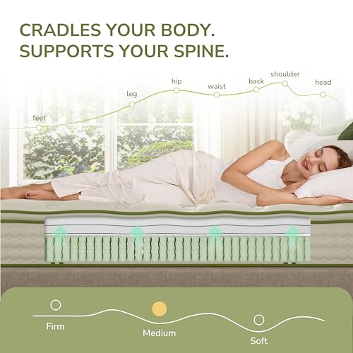 Queen Mattress 10 Inch Hybrid Memory Foam Mattress in a Box with Individual Pocket Innerspring for Motion Isolation & Pressure Relief, Edge Support, Medium Firm