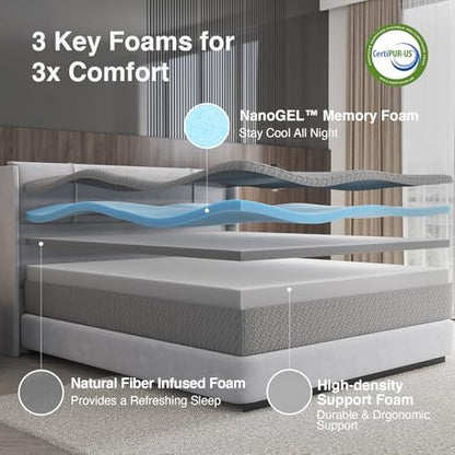 14 inch King Size Mattress, Cooling Memory Foam Mattress King, view 6