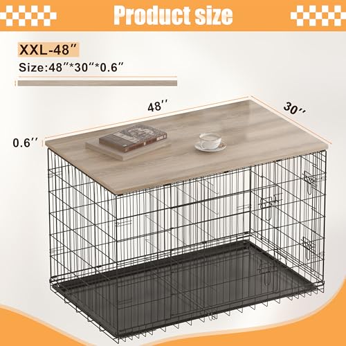 Dog Crate Topper Wood Countertop(Grey, for 48 inch Crate), view 3