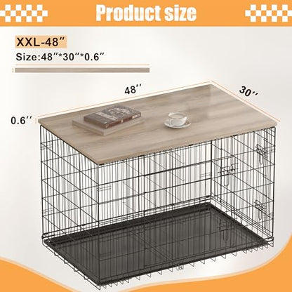 Dog Crate Topper Wood Countertop(Grey, for 48 inch Crate), view 3