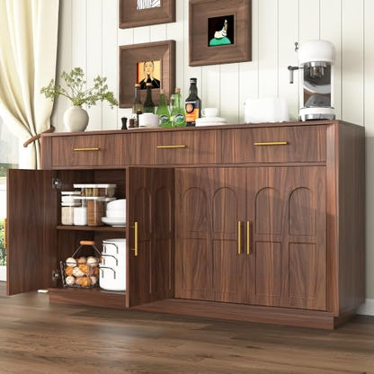 Sideboard Buffet Cabinet with 3 Drawers, view 6
