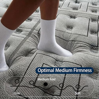 Twin Mattress,14 Inch Twin Size Mattress in a Box,Hybrid Memory Foam, view 5