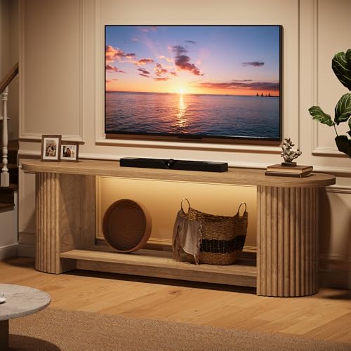 63" Fluted TV Stand for 50/55/65/75-Inch TV, Farmhouse TV Table, view 4