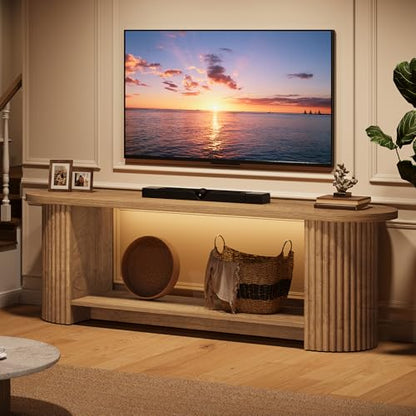 63" Fluted TV Stand for 50/55/65/75-Inch TV, Farmhouse TV Table, view 4