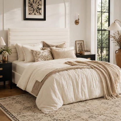 Full Bed Frame, Velvet Upholstered Bed with Adjustable Headboard, view 4