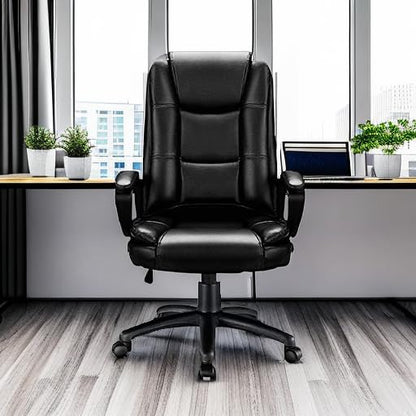 Ergonomic Leather Office Desk Chair,Executive with Lumbar Support, view 6