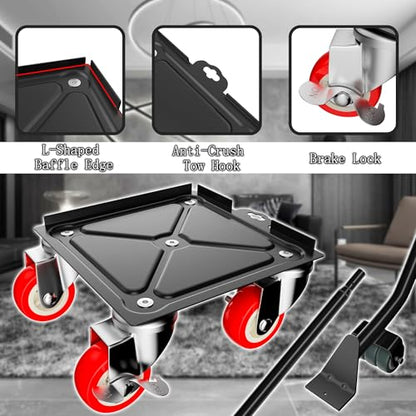 Furniture Dolly Set 5 Wheels Heavy Duty, Furniture Movers with Silent Rubber Wheels, 360° Rotation with Brake, 1500Lbs Load Capacity, Furniture Lifter for Easy Moving Large Furniture.