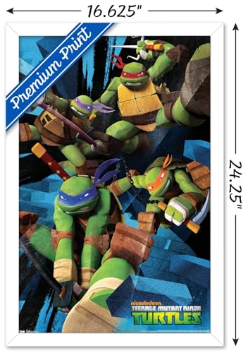 Nickelodeon Teenage Mutant Ninja Turtles - Attack Wall Poster, 14.725" x 22.375", White Framed Version