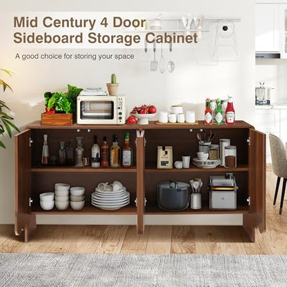Sideboard Buffet Cabinet, Accent Storage Cabinets with 4 Doors, view 6