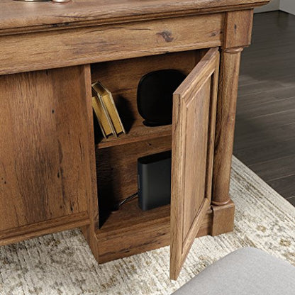 Palladia Executive Desk, 29.5"D x 65.1"W x 29.61"H, Vintage Oak finish