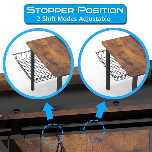 Dining Table Set for 4-6 People,Industrial Dining Table with 2 Benches and 2 Chairs,Kitchen Table Set with Storage Rack for Dining Room,Saving Space,Rustic Brown