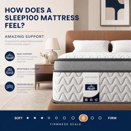 Full Mattress, 10 Inch Cooling Hybrid Full Size Mattress in a Box, view 4