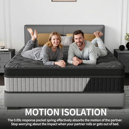 12 Inch Hybrid Mattress -Queen Memory Foam & Individual Pocket Springs, view 7