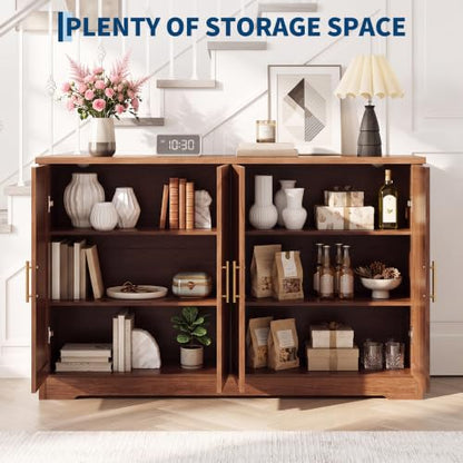 55.5” Fluted Sideboard Buffet Cabinet with 4 Doors, view 5