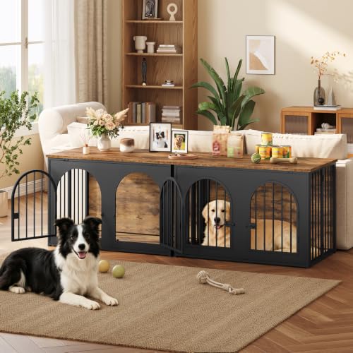 37.4" Dog Crate Furniture Foldable, Assembly-Free Dog Kennel, view 3