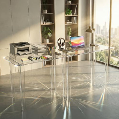Acrylic Desk, Clear Acrylic Table, Modern Home Office Study Table, view 7