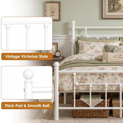 Full Size Metal Platform Bed Frame with Headboard and Footboard, view 6