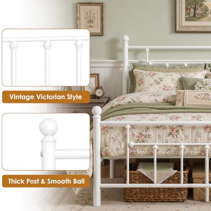 Full Size Metal Platform Bed Frame with Headboard and Footboard, view 6