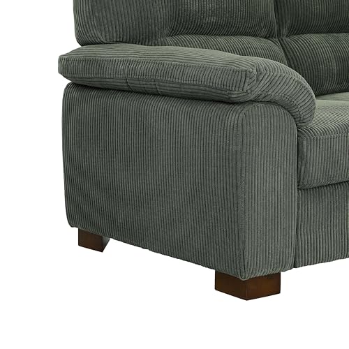 81" Tufted Leather Chaise Lounge, Modern Sofa with Curved Arms, view 7