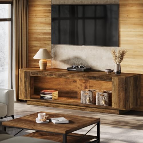 Farmhouse TV Stand with LED Light Strip, view 2