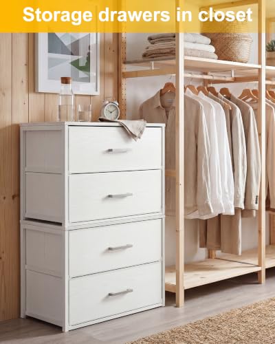 Closet Drawers for Clothes, 2 Pack, 4 Drawers Stackable, 21.2" Wide, view 4