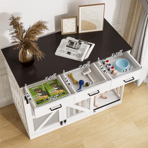 2-in-1 Farmhouse Dog Crate Furniture, view 6