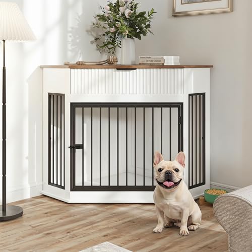 44.6" Corner Dog Crate Furniture with Storage Drawer, Dog Kennel Furniture, view 2