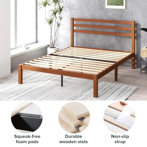 Bamboo Platform Bed with Headboard for Easy Assembly, view 6