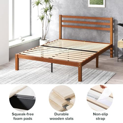 Bamboo Platform Bed with Headboard for Easy Assembly, view 6