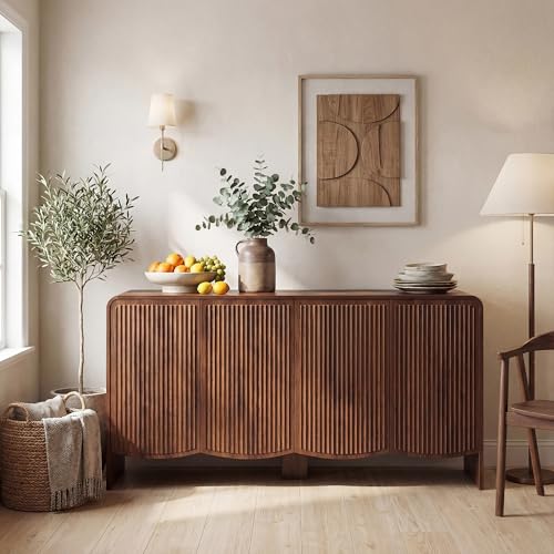 Fluted Sideboard Buffet Cabinet with Storage, view 6
