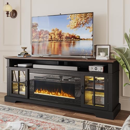 70" TV Stand with Electric Fireplace, view 2