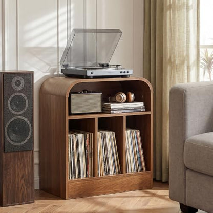 3-Tier Record Player Stand, Walnut, view 4