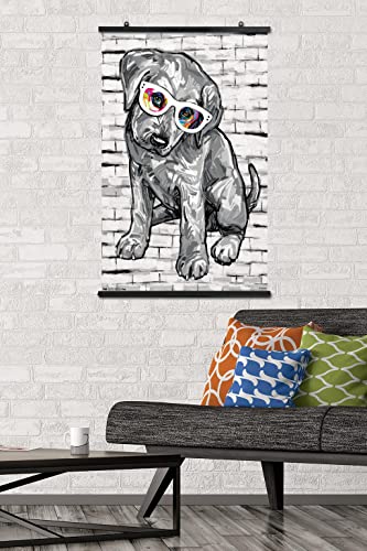 PD Moreno - Dog Glasses Wall Poster, 22.375" x 34", Premium Poster & Clip Bundle