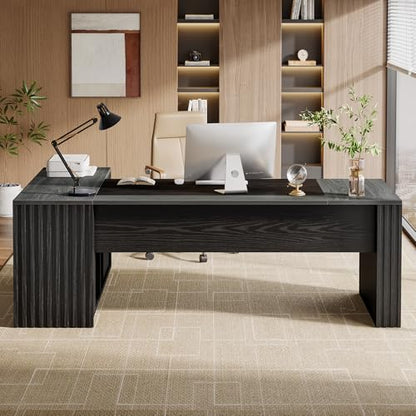 Tribesigns 78" L Shaped Executive Desk with Drawers, view 7