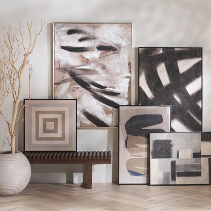 SAFAVIEH Home Collection Blurred Lines Modern Contemporary 24 x 36-inch Framed Wall Art Decor