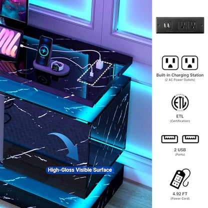 71IN LED TV Stands w/Power Outlet for 85/80/75 Inch TVs, view 4