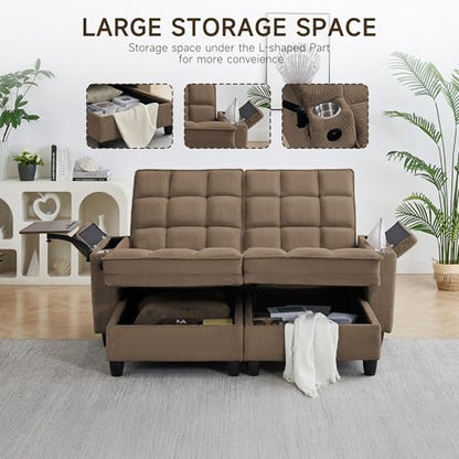 70.9" Chaise Lounge Chair Indoor, Oversized Boucle Upholstered Sofa Bed, view 4