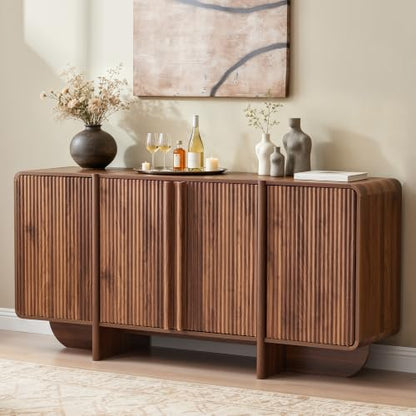 63'' Fluted Sideboard Buffet Cabinet with Storage（4 Door）, view 7