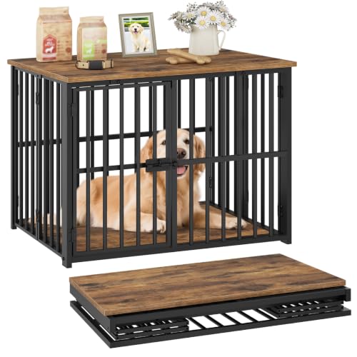 Foldable Dog Crate Furniture, 27.6" Dog Kennel for Dogs, No Assembly, view 2