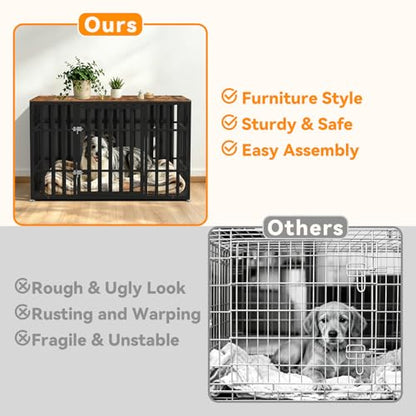 46 Inch Heavy Duty Dog Crate Furniture for Large Dogs, view 8