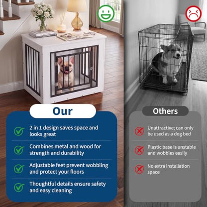 Dog Crate Furniture, 30" Modern Dog Kennel Indoor Side End Table, view 6