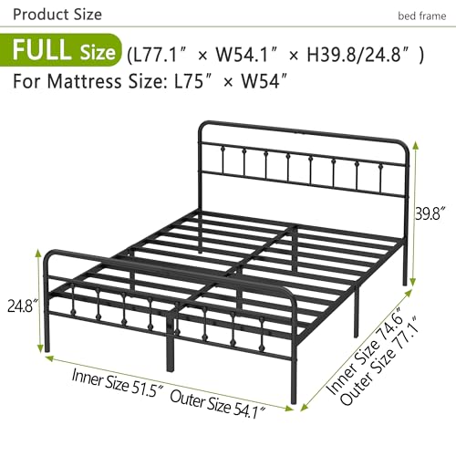 Kujielan Metal Bed Frame Full Size,Easy to Assemble,Black, view 8