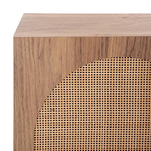 SAFAVIEH Home Collection Ophelia Oak Brown 2-Door 2-Shelf Entertainment Media Stand (Fits up to a 50" Flatscreen TV)