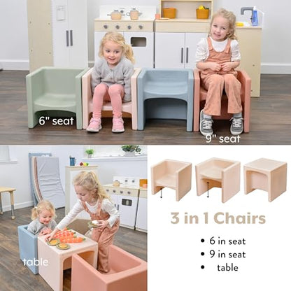 3-in-1 Cube Chairs for Kids, Kids Chair, Elements, 4